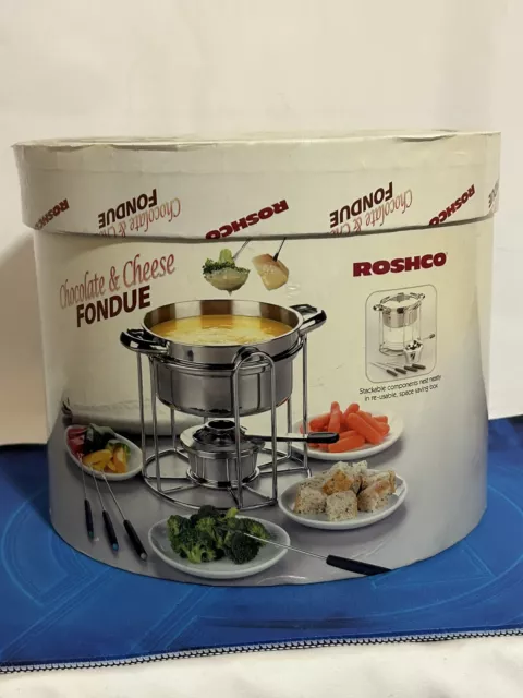 Juego de fondue de chocolate y queso de acero inoxidable Roshco