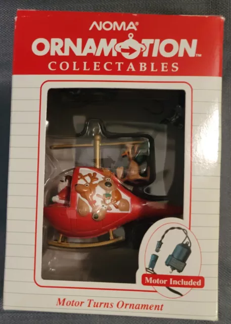 NEW Noma Ornamotion Kringle Kopter Santa Helicopter Rotating Christmas Ornament! 2