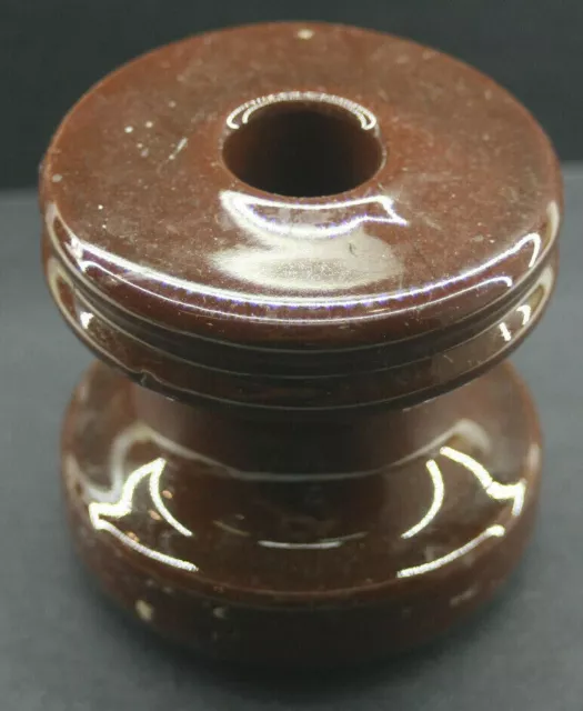 Vintage Brown Ceramic Utility Insulator E06A