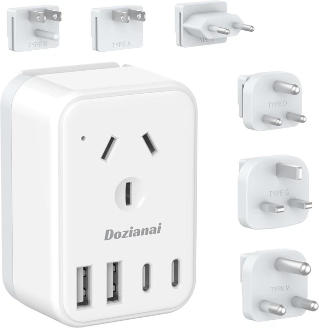 Click Travel Adapter UNIVERSAL TRAVEL ADAPTER with Detachable Attachments for Us/Uk/Japan ...