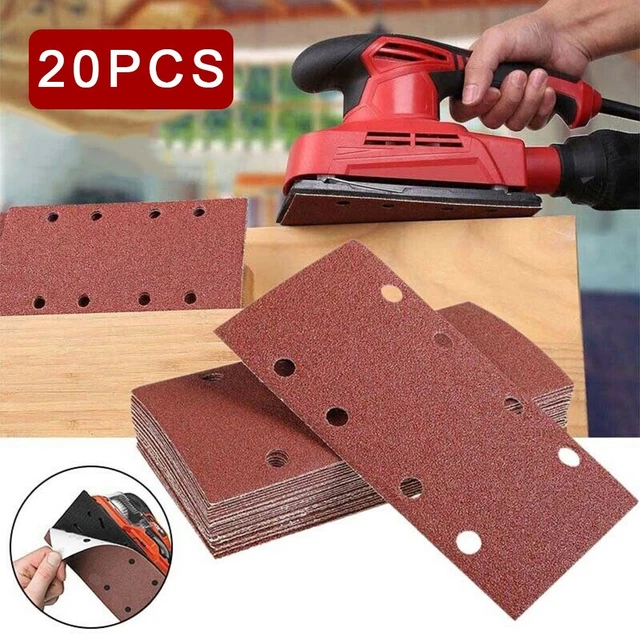 20PACK Carta Abrasiva Fogli Abrasivi 1/3 Punzonato Attacco Misto Grane Grosso