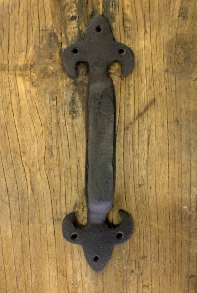 1 Brown Xl Lily Door Gate Barn Handle Pull 11.5" Rustic Antique-Style Cast Iron