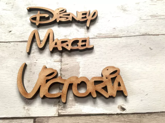Wooden Names Personalised Disney Style Font 4mm Thick Place Names Words Letters