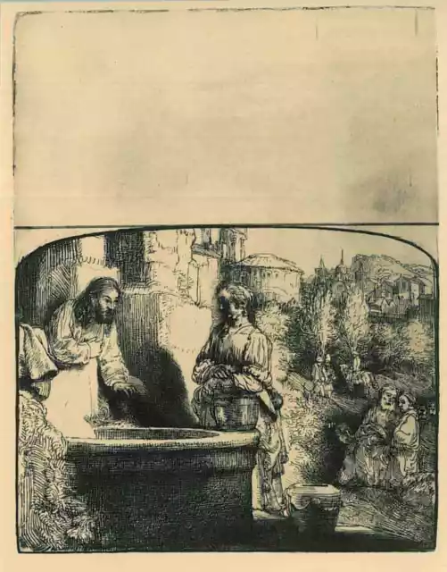 Christ and the woman of Samaria: an arched print