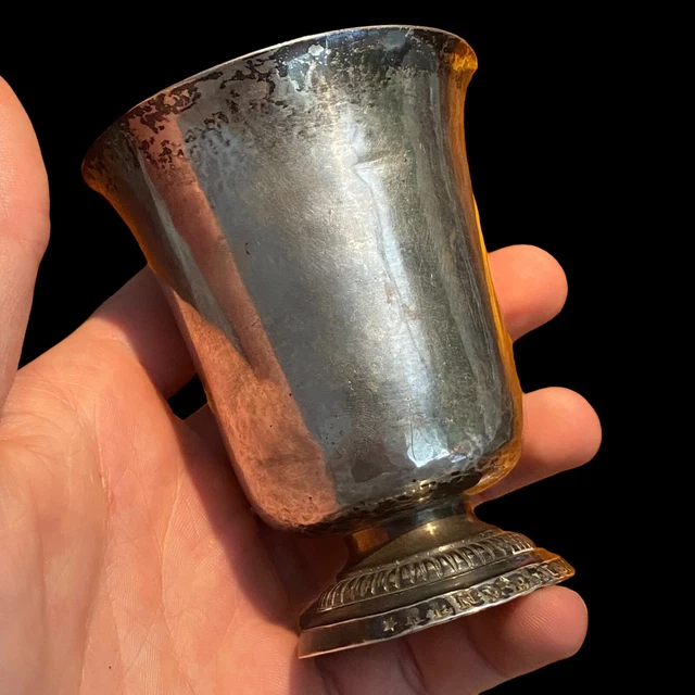 Timbale Piédouche Argent Massif - Vermeil - Monogramme - Poinçon Minerve 1850-99