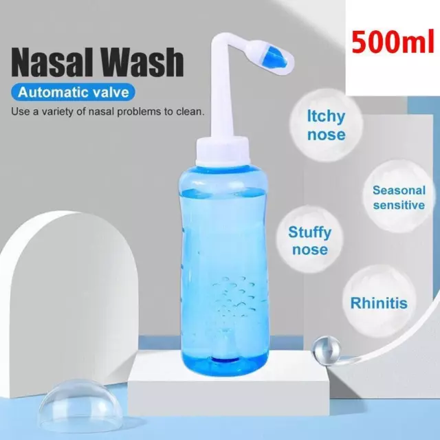 500ML Kit rinçage nasal Neti Pot Sinus Rinse Nez Wash Saline Irrigator D3T8√  цы 2