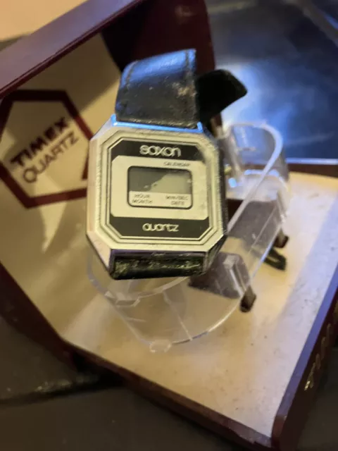 SAXON DIGITAL WATCH with leather strap needs A Battery 10.00