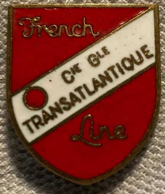 French Line Transatlantique Anstecker, Brosche, Rarität, Souvenir, Antiquität