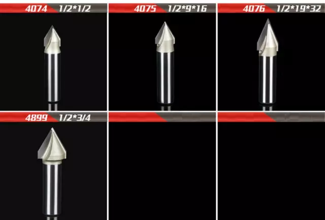 1/4 X 3/4 x 60 Degree Bevel Edge Trim Trimming CNC Engraving 3D Ｖ Router Bit 2