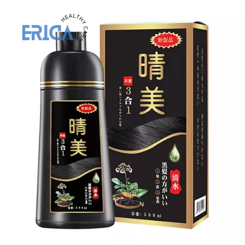 1x KOMI Dye Shampoo für graues Haar, Dầu Gội Phủ Bạc 500ml Japan Natural...