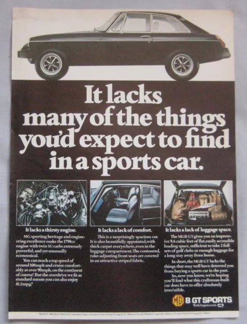 1978 MGB GT Original advert No.1