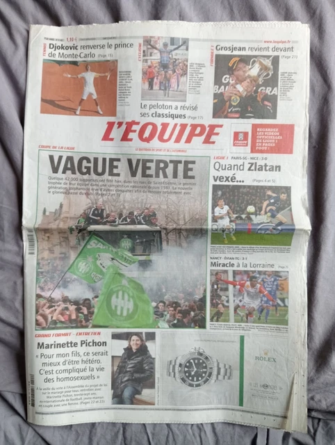 L'Equipe Du 02/04/1976 – Roger Rivière – Saint-Etienne – Édition Originale