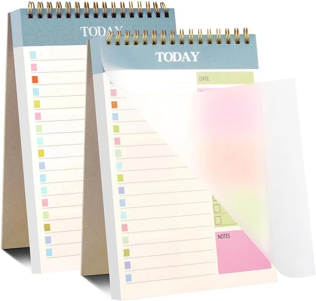 DAILY PLANNER NOTEPAD, 2 Packs To Do List Notepad,104 Pages A5 Undated ...