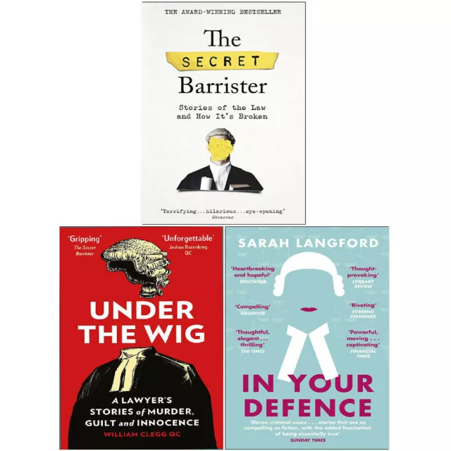 In Your Defence,The Secret Barrister,Under the Wig 3 Books Collection Set PB NEW