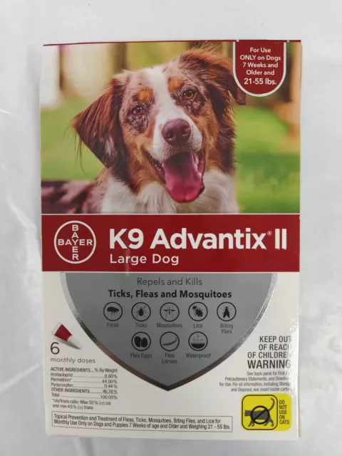 K9 Advantix II Flea & Tick Treatment for Large Dogs 6 Pack 21-55lbs