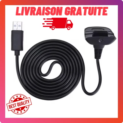 CÂBLE LINK OFFICIEL official cord manette controller USB Microsoft Xbox 360 EUR 20,00 - FR