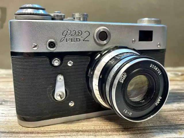 35mm Film Camera Tested Workin FED 2 lens Industar-61 2.8/52 Vintage rangefinder
