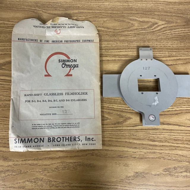 127 Simmon Omega Soporte de Película sin Vidrio Portador de Negativos para Ampliador B