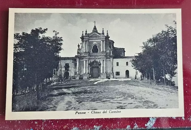 cartolina penne pescara chiesa del carmine formato piccolo '900