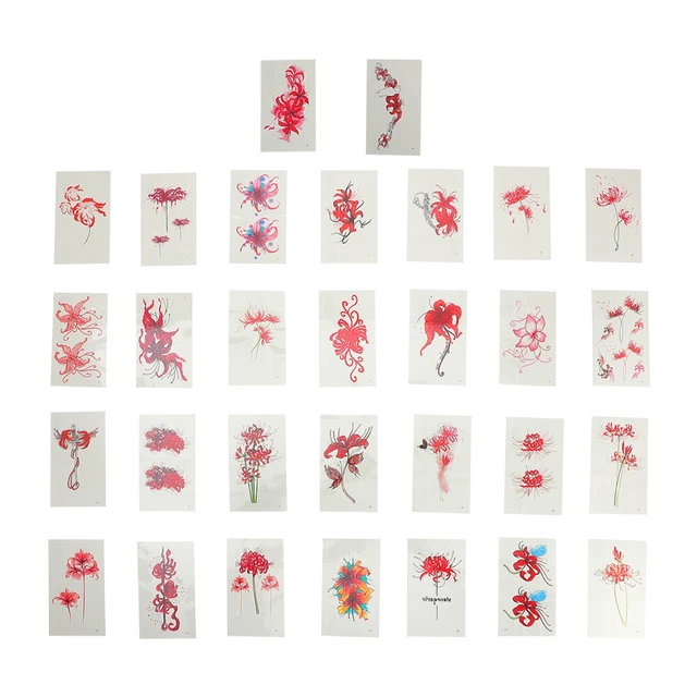 120 Hojas Flor Brazo Pegatina Calcomanías Flor Tatuaje Pegatinas Florales Niña