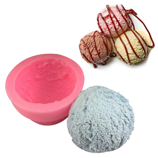 ICE CREAM BALL Candle Making Silicone Soap Mold Fondant DIY Decorating