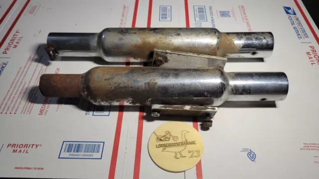 Harley Davidson Chopper Chrome Short Mufflers Glasspack Exhaust Pipe Tubes 16"