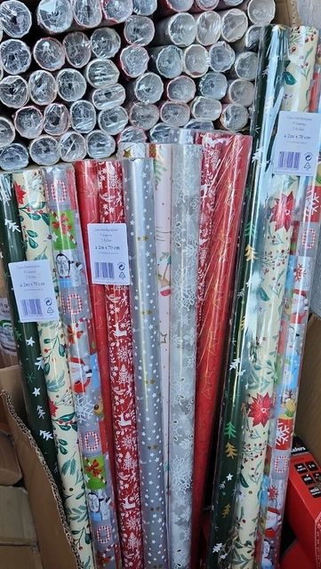 90 rotoli CARTA REGALO NATALE 200×70 mm rotolo di carta regalo regali