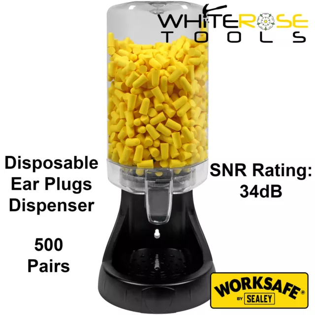 Worksafe Ear Plugs Dispenser Disposable 500 Pairs Sealey PPE Protective Workwear