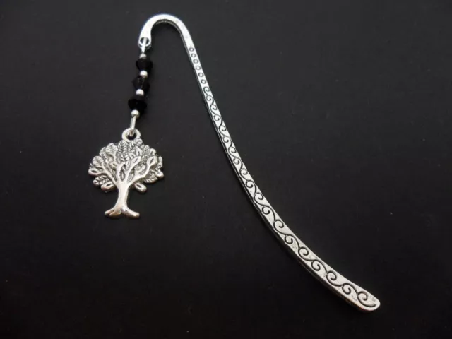 A Tibetan Silver  Tree Of Life Charm Black Crystals  Bookmark. New.