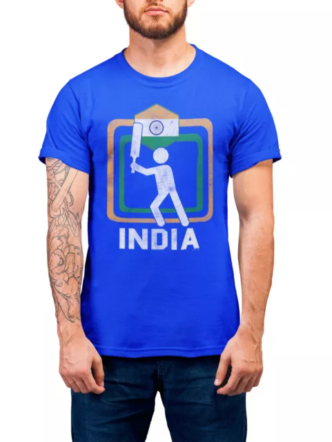 INDIA Cricket World Cup Organic T-Shirt Unisex Square Jersey Indian Kit Gift Eco