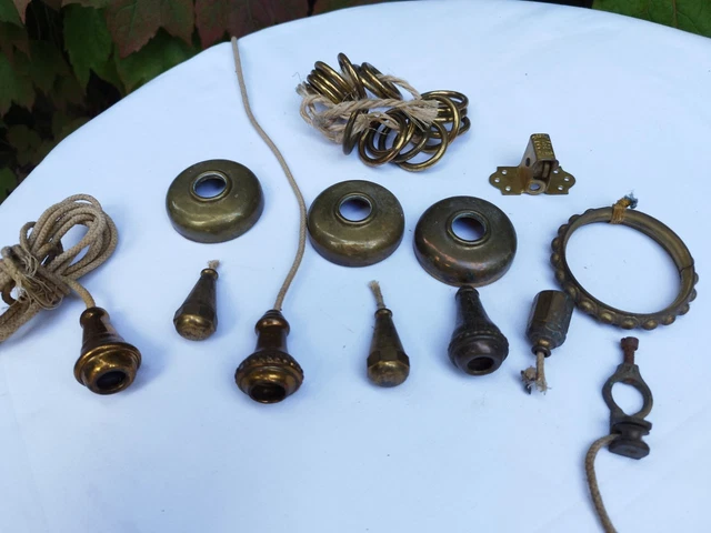 Lot De 4 Pompons Et Glands Bronze Anciens Pour Rideaux – Doré, Vintage, Occasion