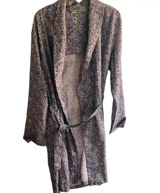 Tootal Abito Tootal Taglia XL Stampa Paisley Grigio Cintura Fumo Vintage