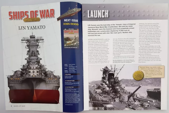 SHIPS OF WAR Collection Issue 1 YAMATO 1945 [Japan] - MAGAZINE ONLY - No Ship! 3