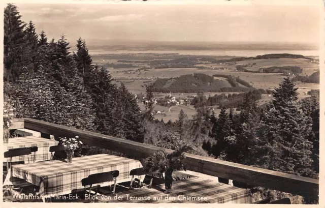 Wallfahrtsort Maria-Eck Blick von der Terrasse auf den Chiemsee ngl 154.575