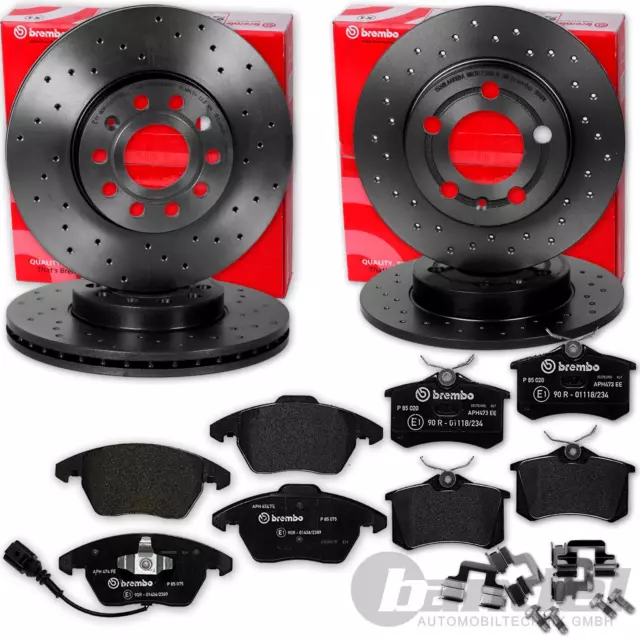 brembo SPORT BREMSSCHEIBEN + BELÄGE VORNE + HINTEN für VW POLO 6R AUDI A1 FABIA