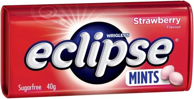 Eclipse Strawberry 40g X 12 Tins Bundle Pack Mints Australian Owned 2