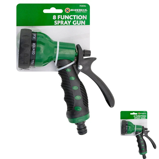 Pistola Spray Da Giardino Con 8 Funzioni – Impugnatura Comfort Grip, Attacco Hozelock – Ugello Regolabile: Nebbia, Getto, Doccia, Cono E Altro – Stile Classico