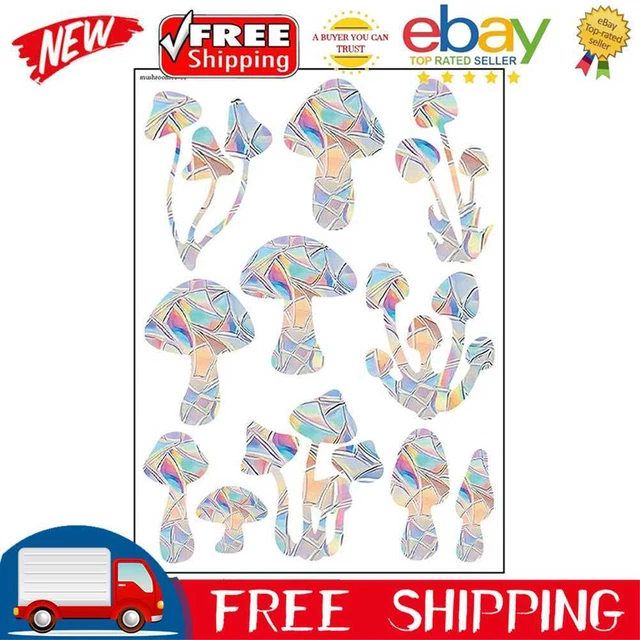 Electrostatic 3D Window Films Creative Chic Window Decals Reusable (Mushroom)