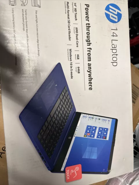 HP Stream 14-fq0037nr 14" (64GB eMMC, AMD 3020e, 1.20 GHz, 4GB) Laptop -...