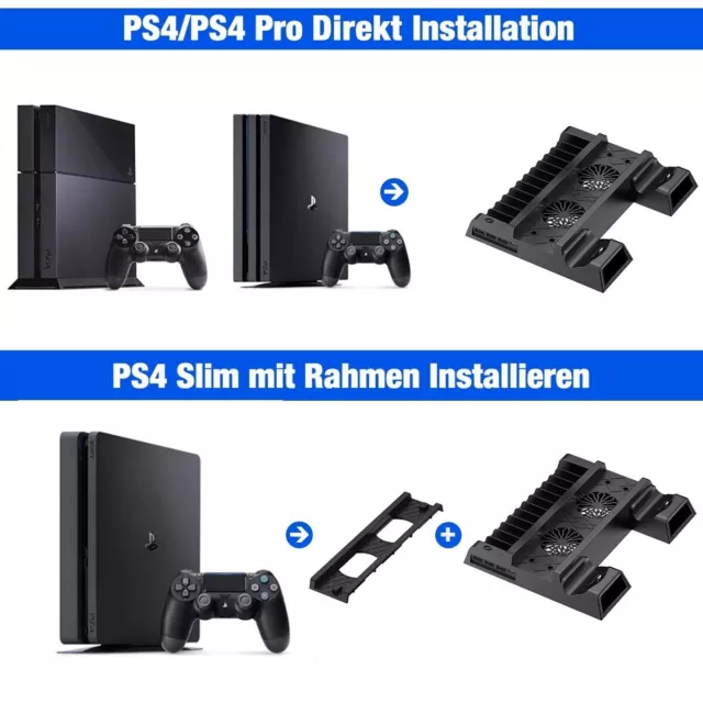 Support Ventilateur de Refroidissement pour PS4/ Slim et Pro Chargeur Manette FR 3