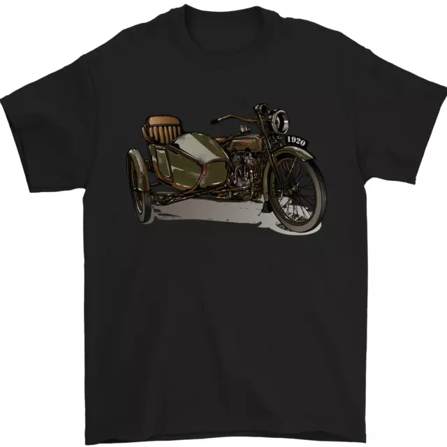 T-shirt da uomo moto e sidecar biker moto 100% cotone