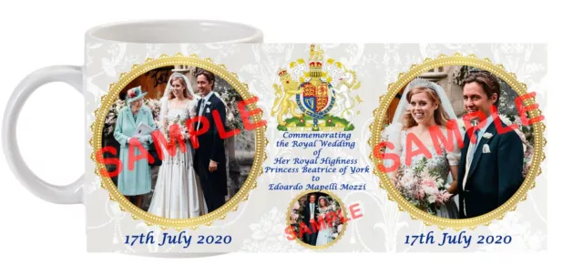 HRH Royal Wedding Princess Beatrice of York Edoardo Mozzi Commemorative Mug