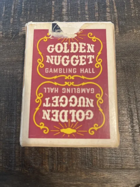 Vintage GOLDEN NUGGET Las Vegas Casino Playing Cards Maroon/Red PreOwned