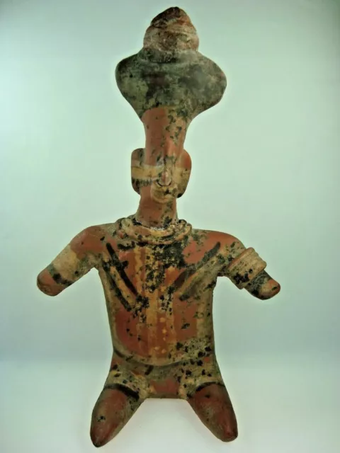 Authentic Pre-Columbian Jalisco Pottery Standing Male Alien Figure 200Bc-200Ad