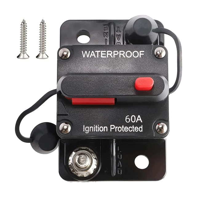 60Amp Circuit Breaker for Boat Trolling Motor Marine ATV Trailer Vehicles Stereo