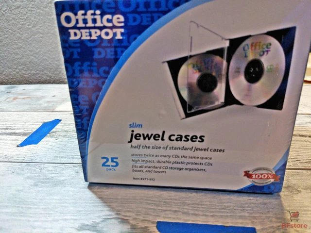 CD Slim Jewel Cases Office Depot 25 Pack