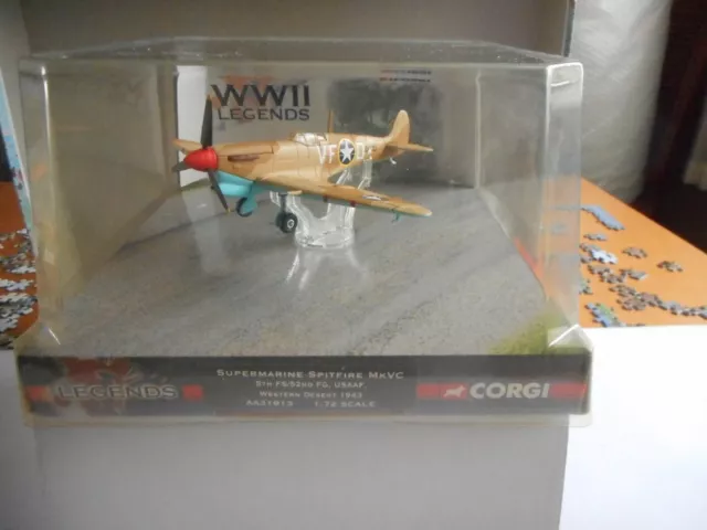 Corgi WWII Legends AA31913 Supermarine Spitfire MK.VC 5th FS/52nd USAA 1:72+ box