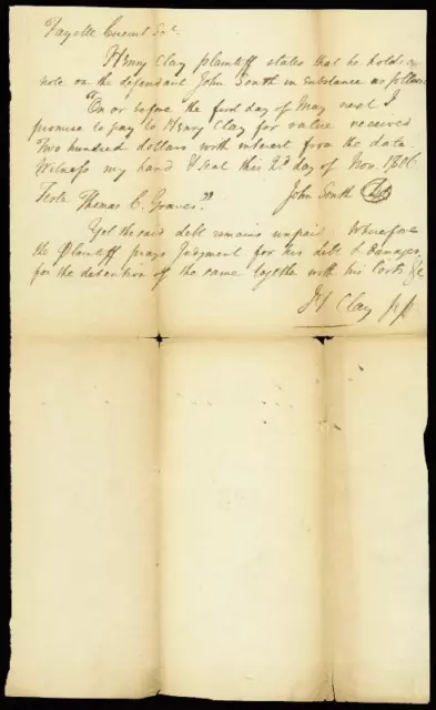 Henry Clay - Autograph Document Signed 08/22/1807