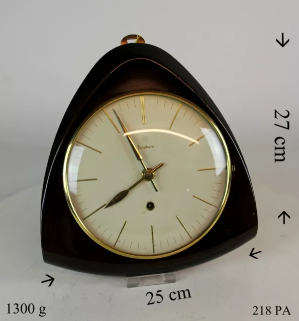 Junghans Wanduhr mit Aufzugschlüssel Messing Naturholz Made in Germany