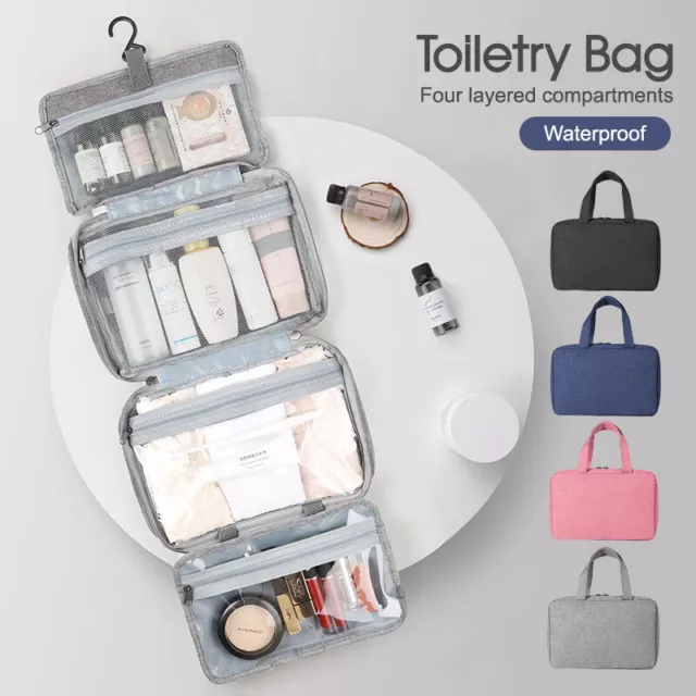 Large Hanging Hook Toiletry Bag Waterproof Travel Makeup Cosmetic Organizer Case